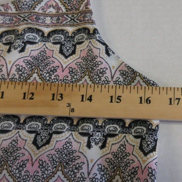 PINK REPUBLIC Sleeveless Bohemian Shift Dress Womens Sz S Black Pink Boho Print - Picture 11 of 12